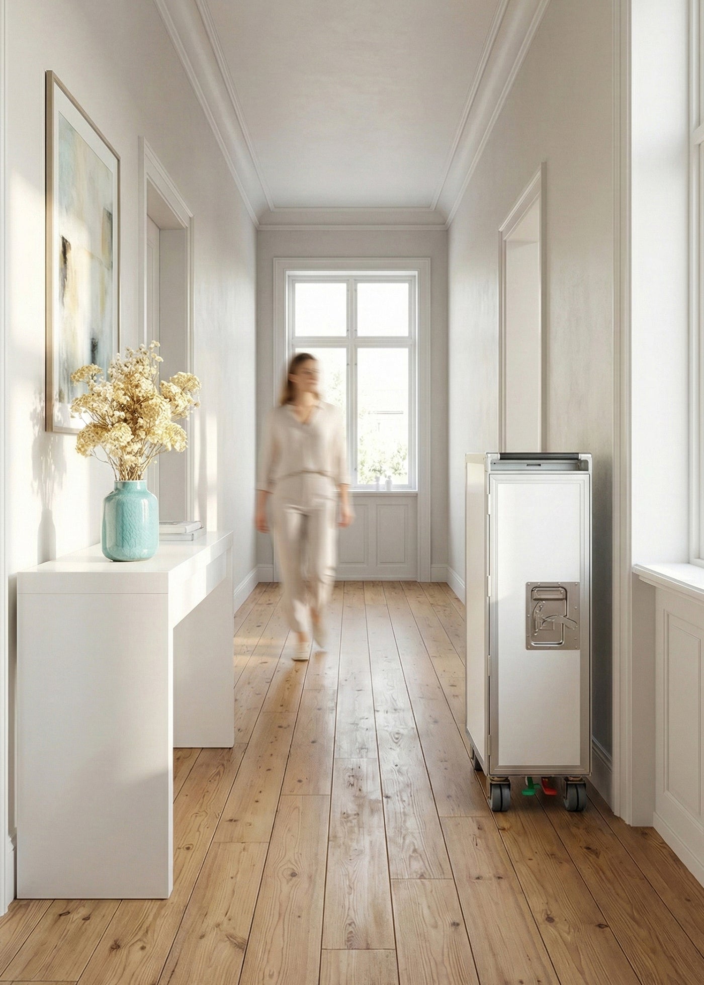 Vliegtuigtrolley Wit