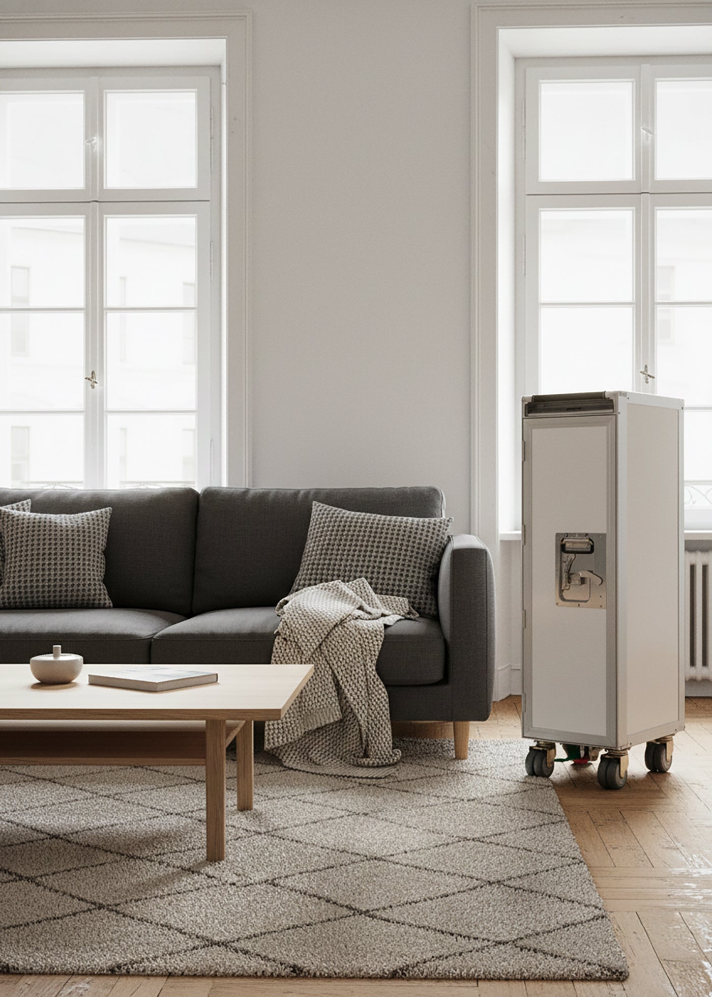 Vliegtuigtrolley Wit